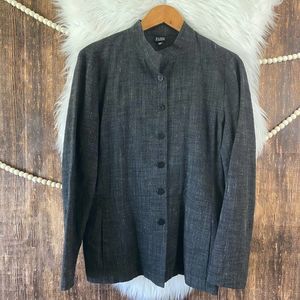 Eileen Fisher | Heathered Linen Jacket Dark Gray